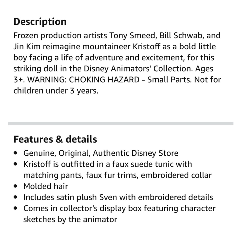 Disney Animators' Collection 3 Frozen 16” Dolls - Picture 15 of 16